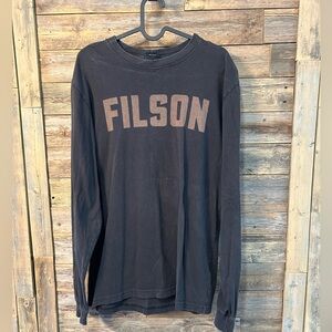 Filson Black Long Sleeve Logo Tee - size S